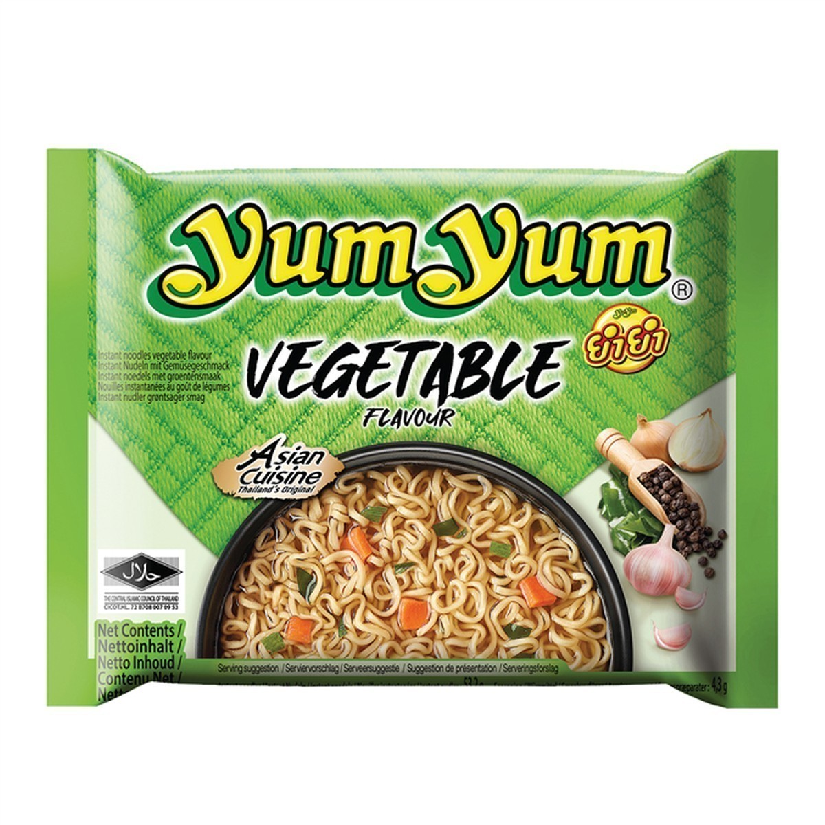 YumYum Vegetable Flavour 120x60g Asiatische Instant Nudeln mit leckerem Gemüsegeschmack