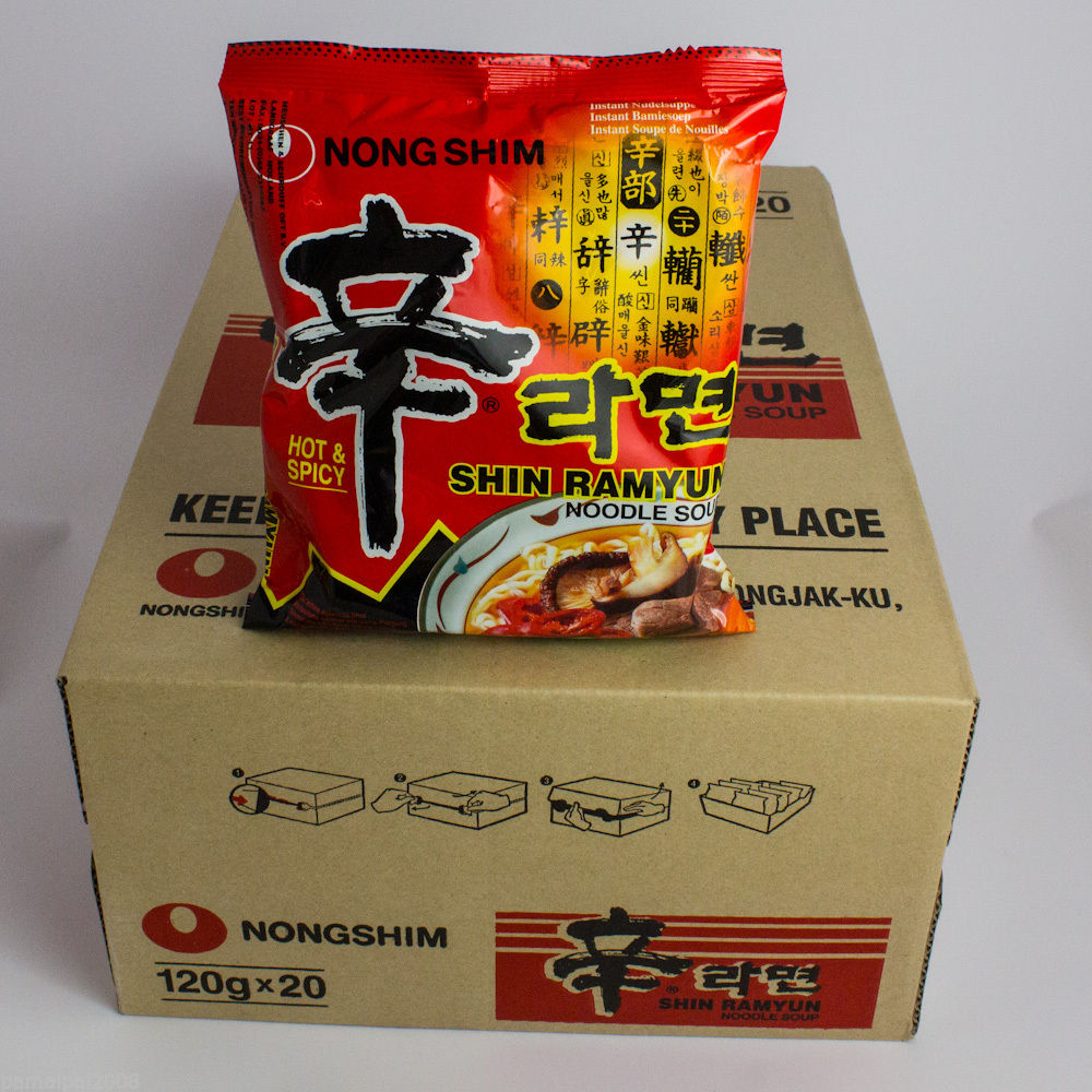 SPAREN:1 Karton Nong Shim Shin Ramyun *SCHARF* Instant Nudelsuppen 20x120g Suppe
