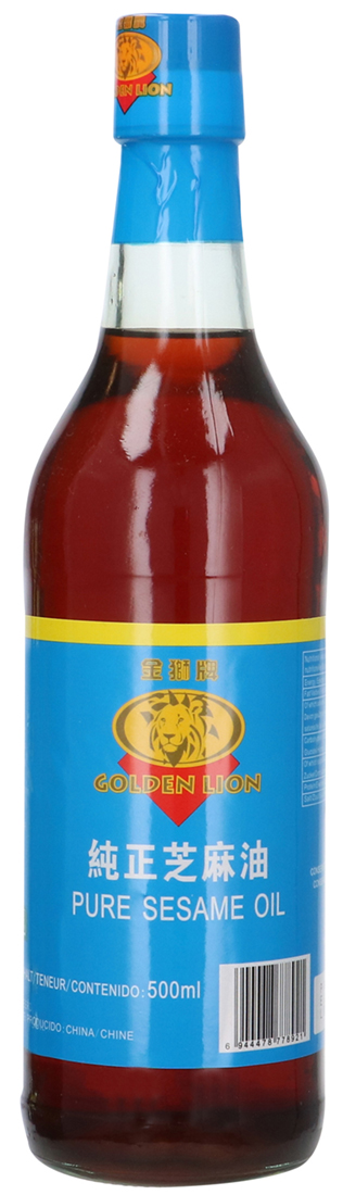 GOLDEN LION Sesamöl 3x 500ml für asiatische Wok-Gerichte, Salate & Gemüsepfannen