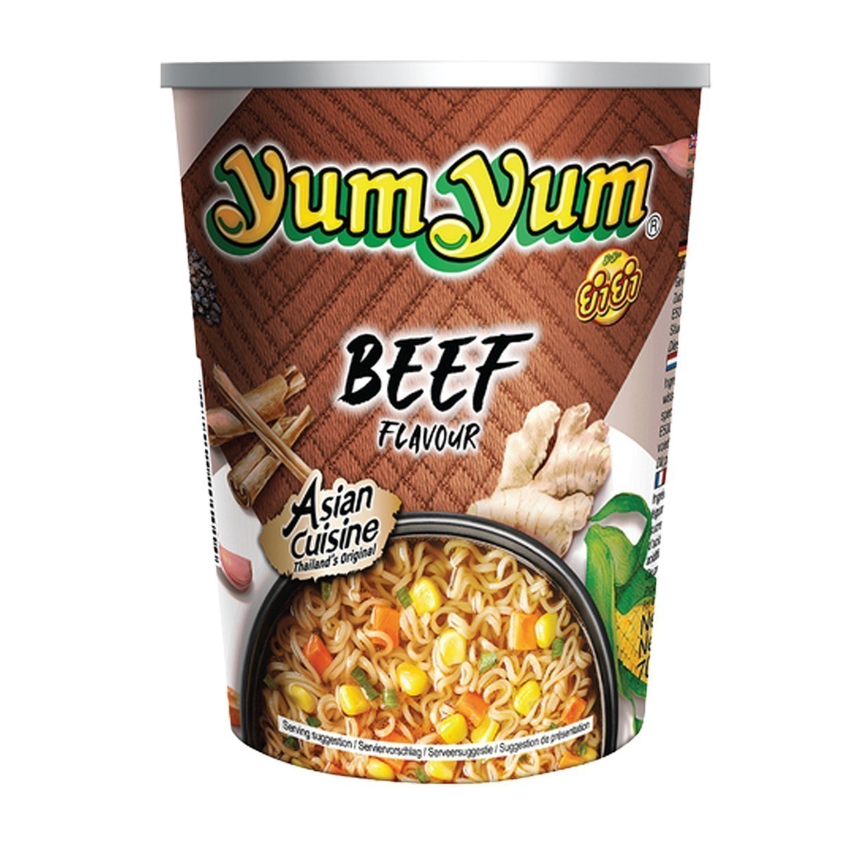 YumYum Beef Flavour Cup 36x 70g Asiatische Instant Nudeln mit Rindfleischgeschmack