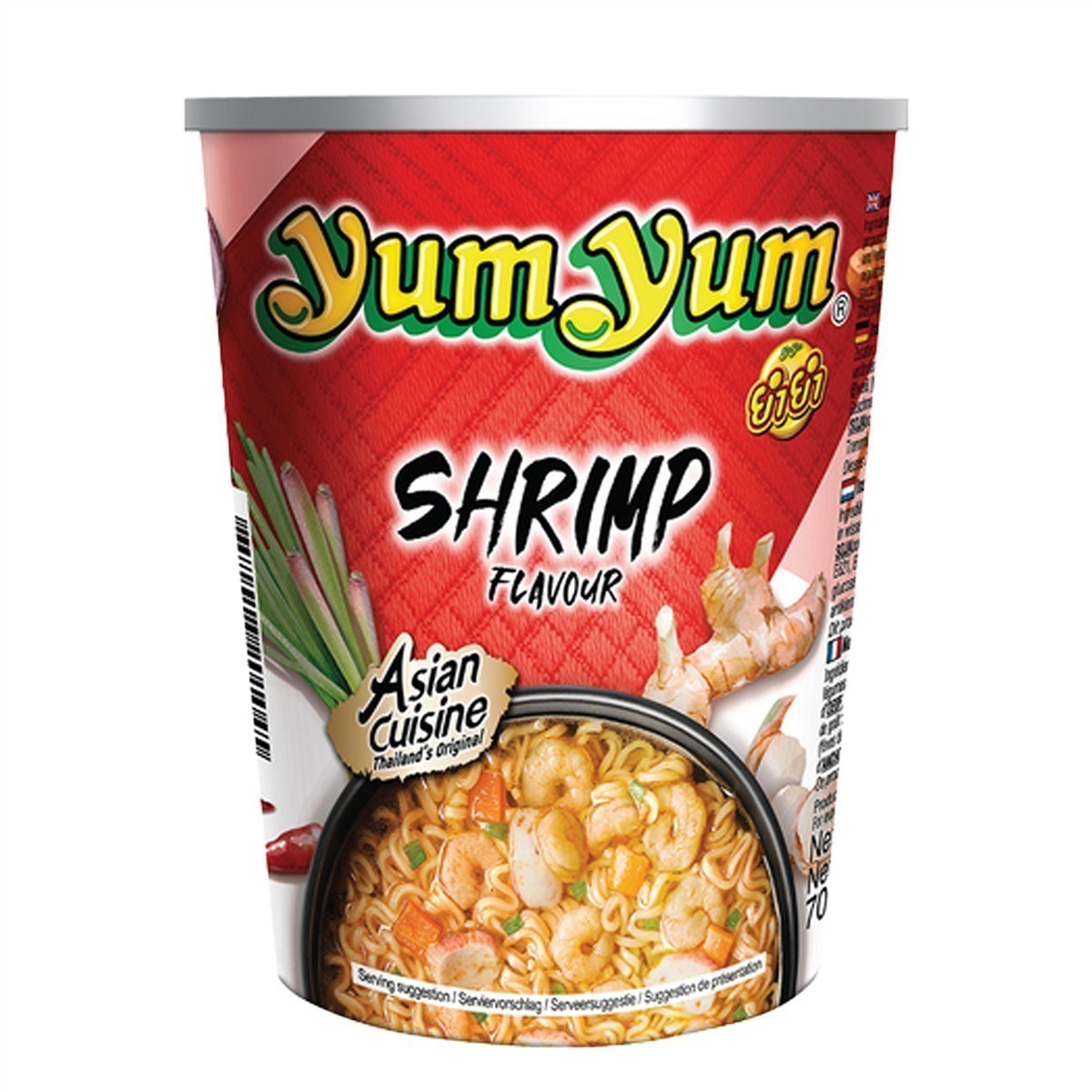 YumYum Shrimp Flavour Cup 36x 70g Asiatische Instant Nudeln mit Garnelengeschmack