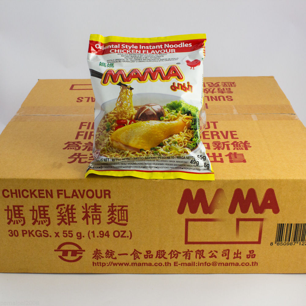 1 Karton MAMA Chicken Huhn Instant Nudel Suppe 30 x 55g Hühnchen Nudelsuppe Thai