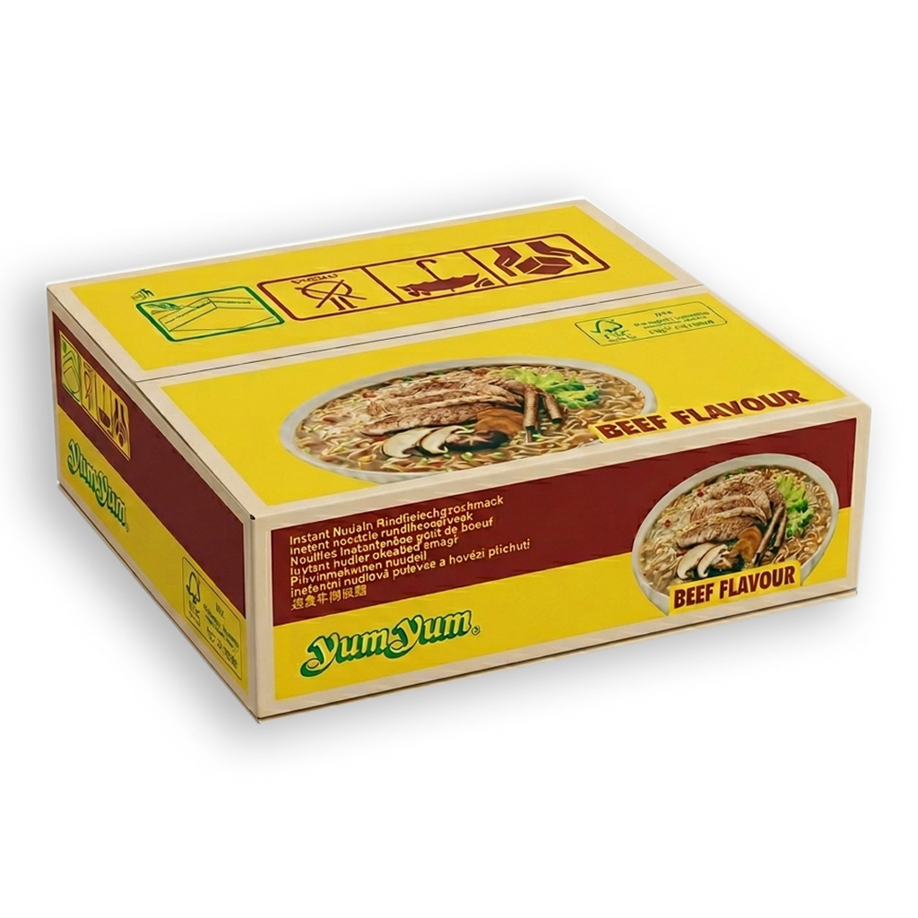 YumYum Beef Flavour 120x60g Asiatische Instant Nudeln mit Rindfleischgeschmack