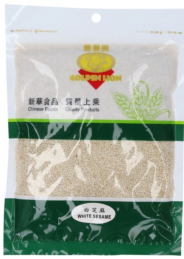 GOLDEN LION Weißer Sesam 1kg als Panade für Fisch, Fleisch & Tofu