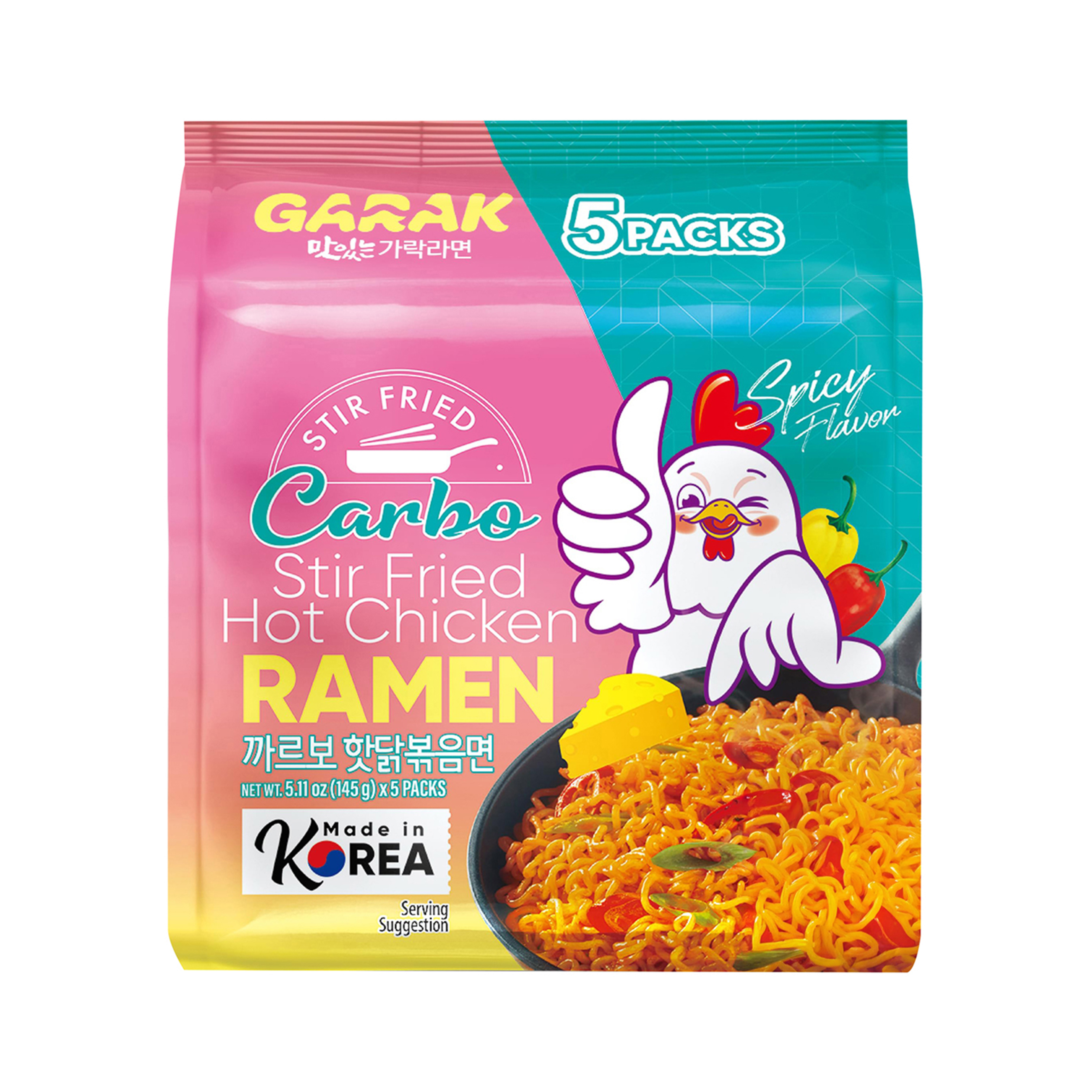 GARAK RAMEN Carbo Stir Fried Hot Chicken 20x 145g Instant Nudeln